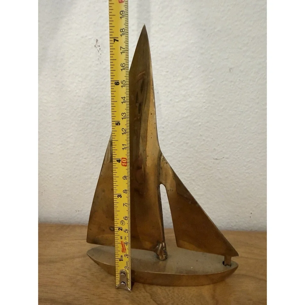 Vintage Beautiful Brass Sailboat as pictured 7.5